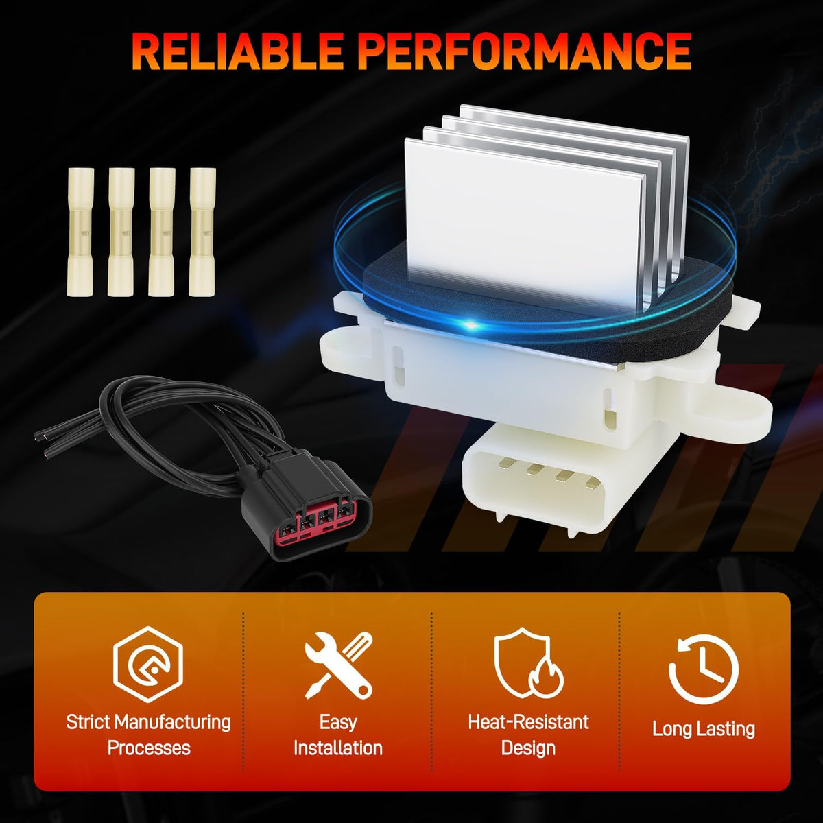 HVAC Blower Motor Resistor with Connector Wire Harness