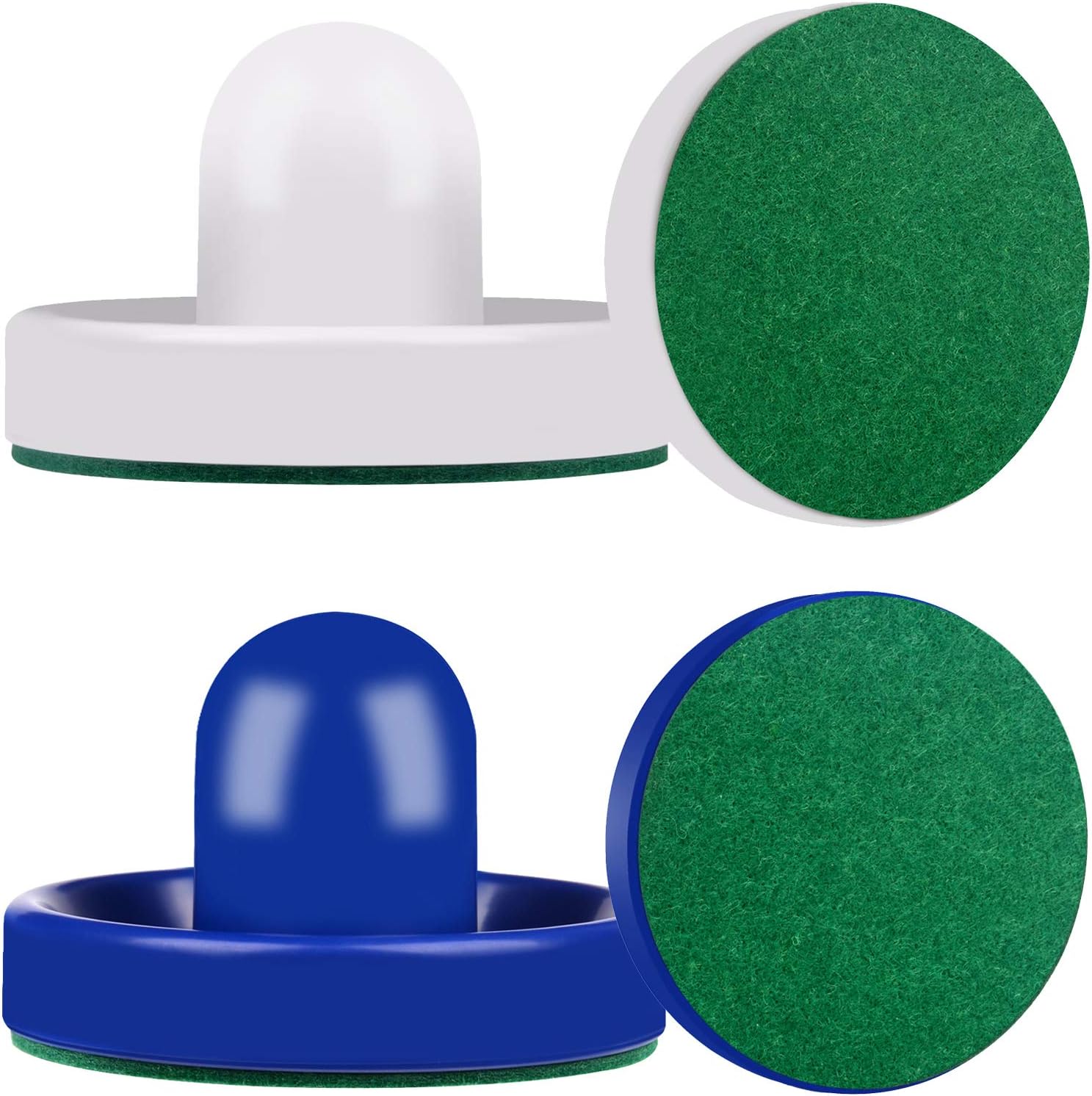 Air Hockey Pushers and Red Air Hockey Pucks, Goal Handles Paddles Replacement Accessories for Game Tables (4 Striker