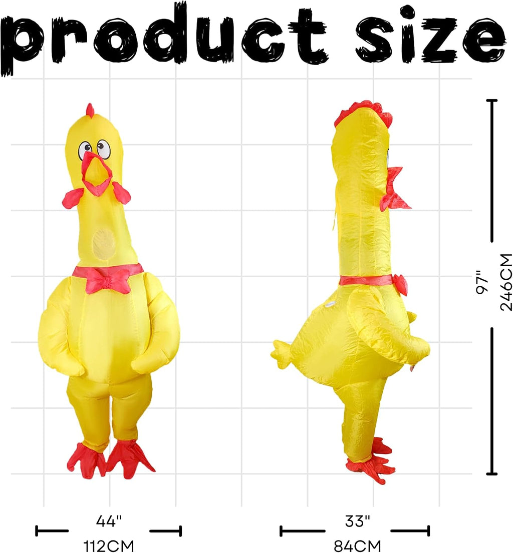 Inflatable Costume Adult, Blow Up Yellow Chicken Costume for Halloween Inflatables Cosplay Party