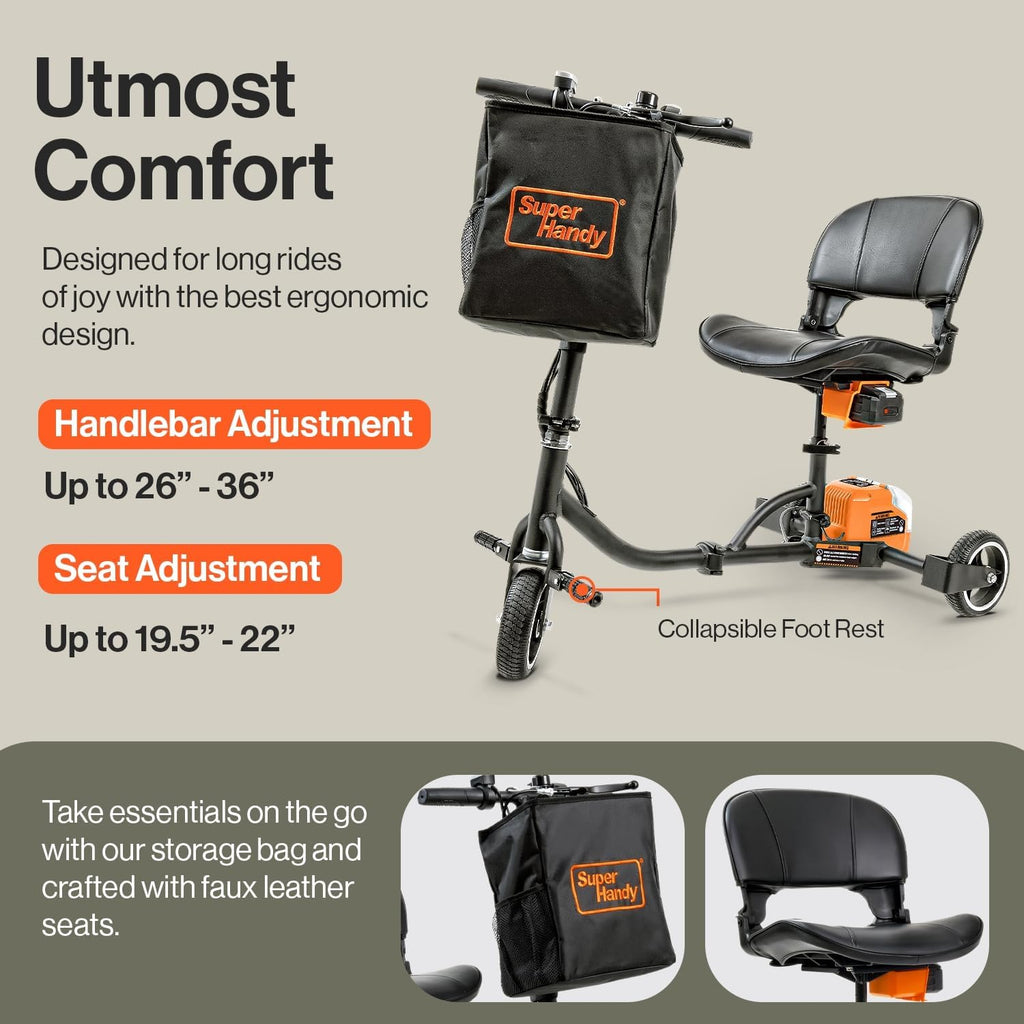 Passport Mobility Scooter for Adults- Foldable, 3 Wheel, Airline Travel Friendly - 13 Mile Range, Includes 2