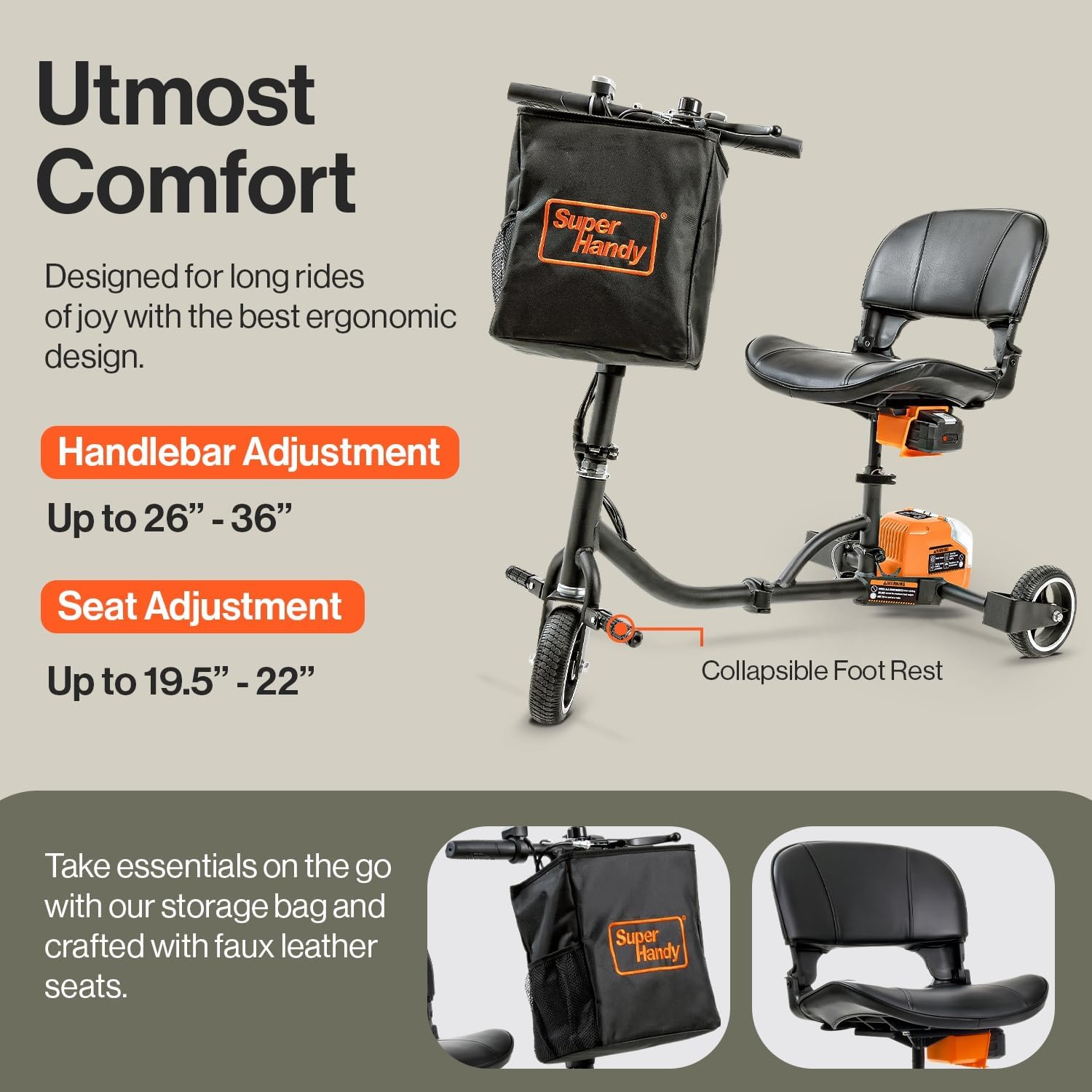 Passport Mobility Scooter for Adults- Foldable, 3 Wheel, Airline Travel Friendly - 13 Mile Range, Includes 2