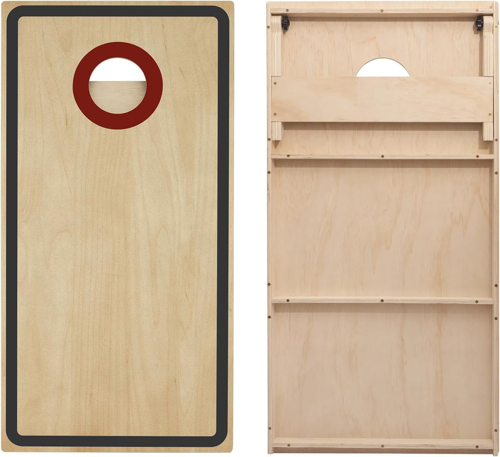 Cornhole Board Set - No Bounce,Regulation Size 4x2 ft,Made of 1/2" Pine Plywood,UV Printing Includes 8 Bean Bags and