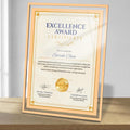 Trophy Award,Certificate Frame,Crystal Award Frames, 1 PCS | Employee of the Month Plaque, Holds A4 Diploma