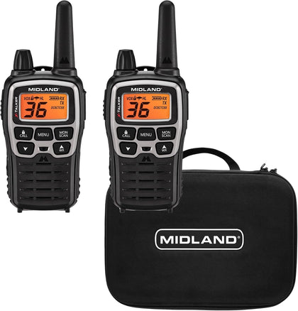 T77VP5 X-Talker FRS Walkie Talkie, Black | Licence Free, Up to 38 Mile Radius, 36 Channels, 121 Privacy Codes