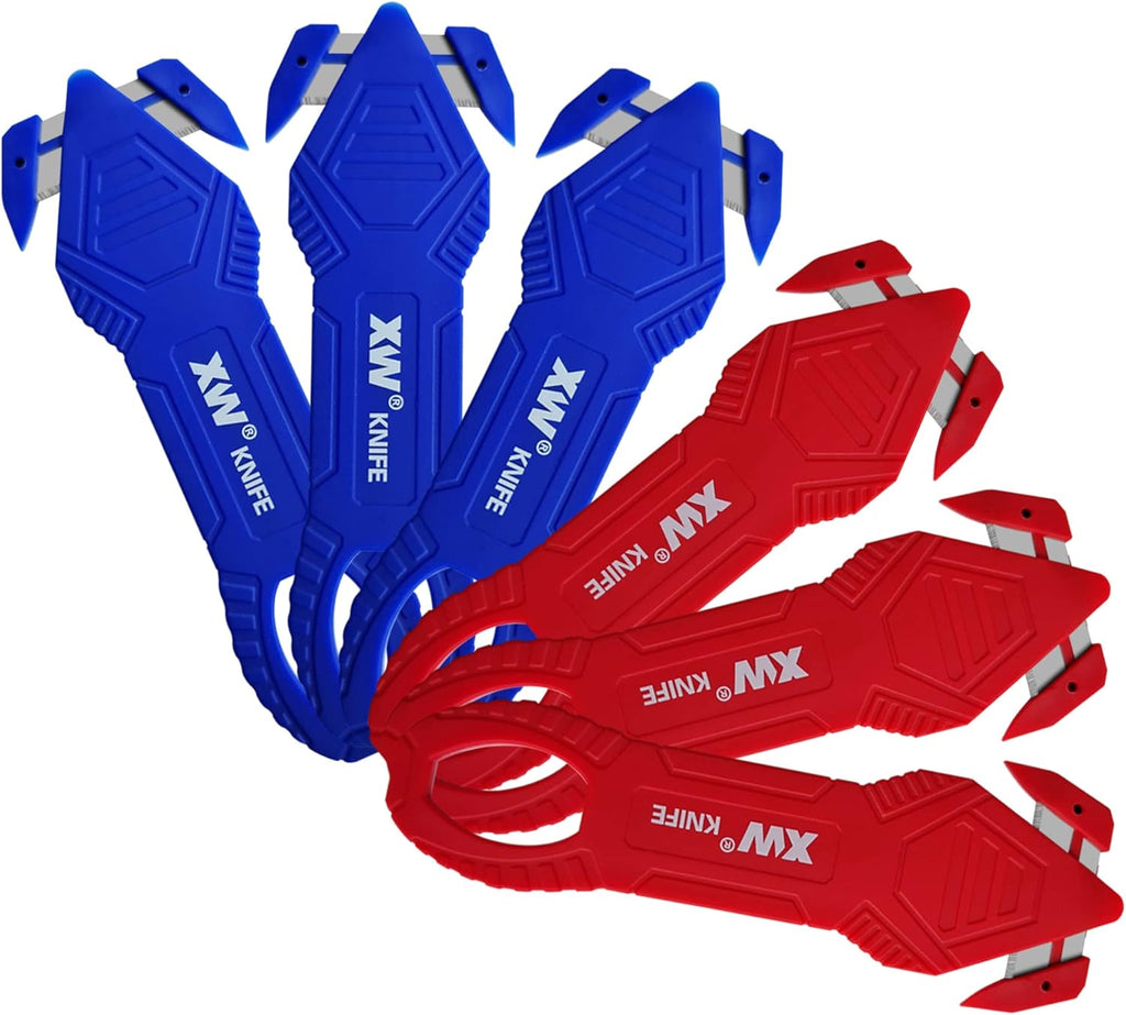 Safety Box Cutter, Carton and Package Opener of Assorted Colors, 6-Pack