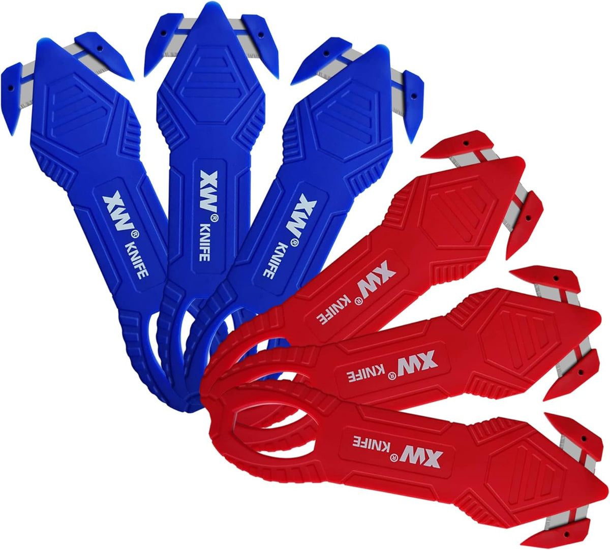 Safety Box Cutter, Carton and Package Opener of Assorted Colors, 6-Pack