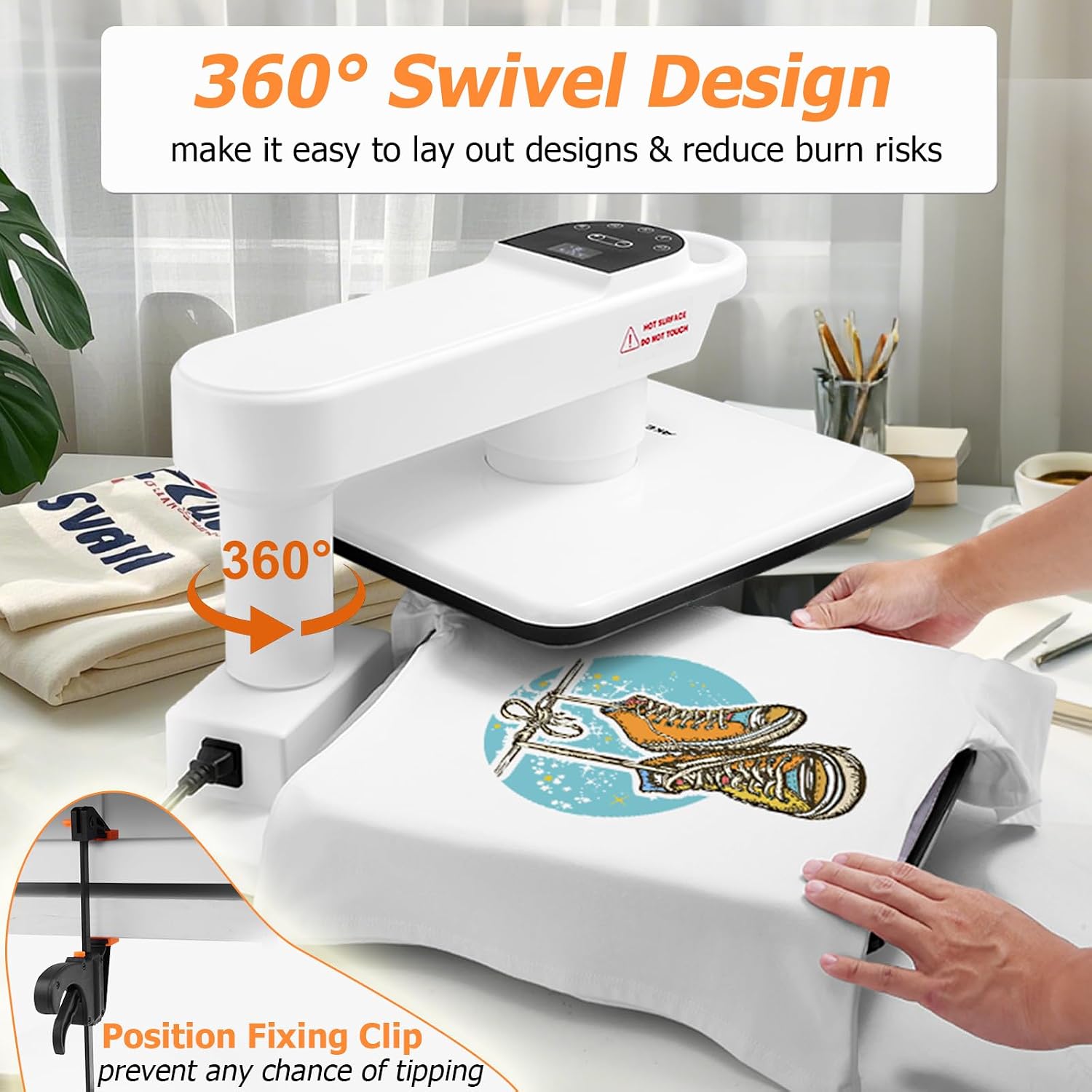 15x15 Heat Press, Dual Auto Heat Press Machine for T-Shirts | 360° Swing Away Heat Press with Auto Press Release for