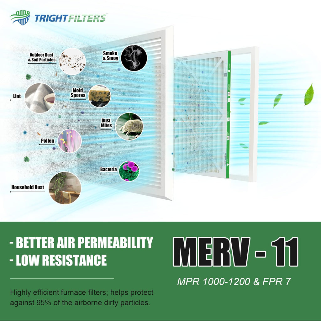 20x20x1 Air Filter 6 Pack, MERV 11 Dust & Pet Dander Defense