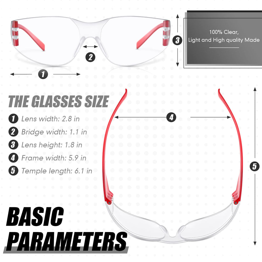 64 Pair Safety Glasses Bulk Clear Anti Fog Scratch Protect Eyewear Goggle