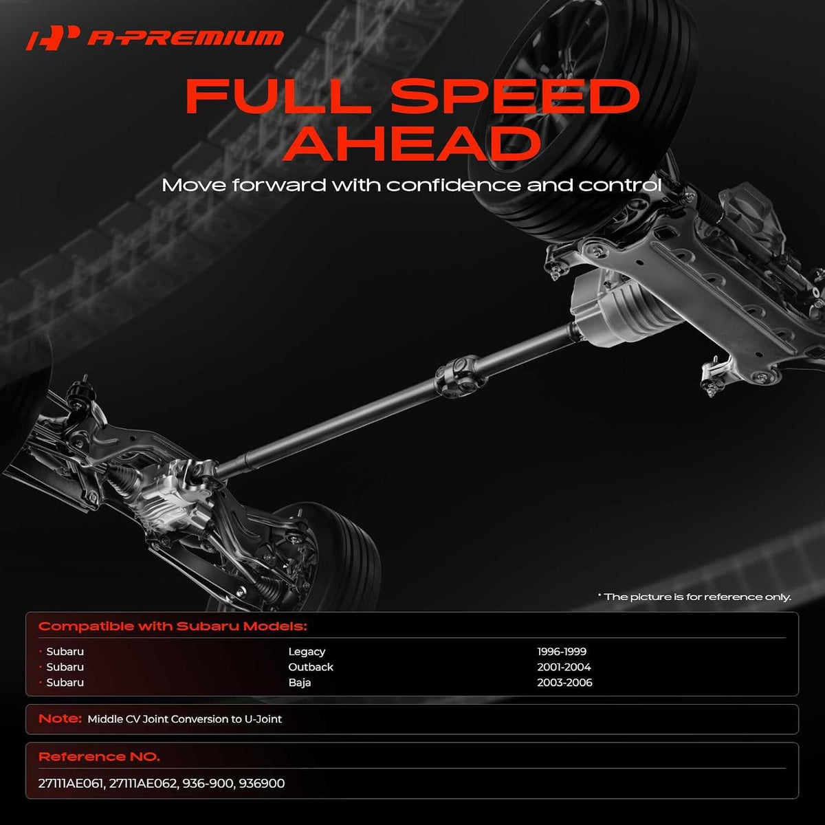 A-Premium Rear Drive Shaft Driveshaft Assembly Compatible with Subaru