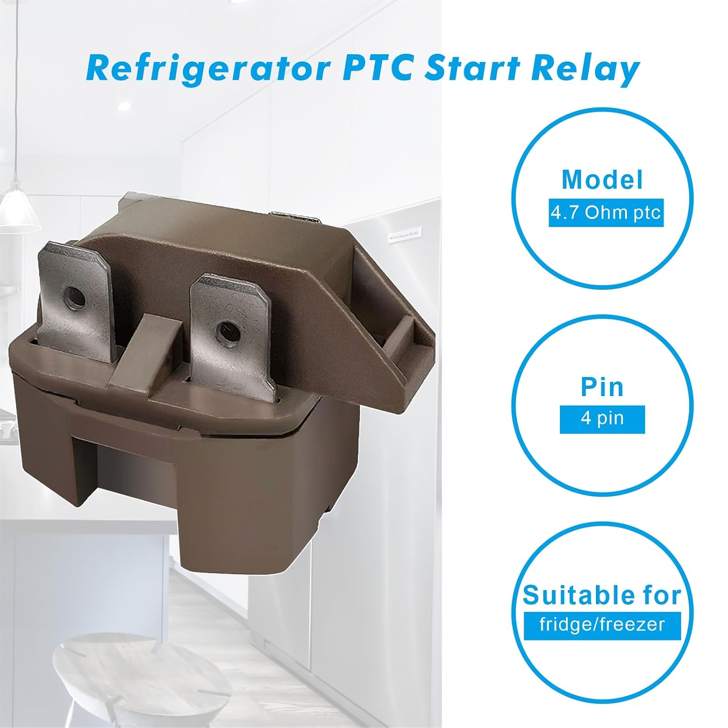 Refrigerator Freezer Compressor Start Relay and Overload Protector Kit for Frigidaire Gibson GE Whirlpool Ropper