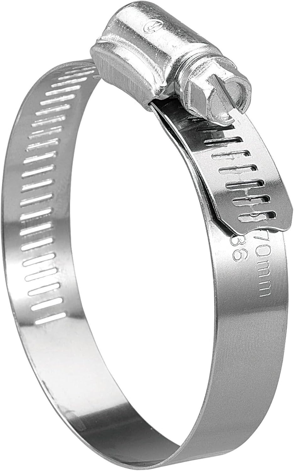 Hose Clamps, Hose Clamp Box of 10, Radiator Hose Clamp, Silver, Size SAE 28
