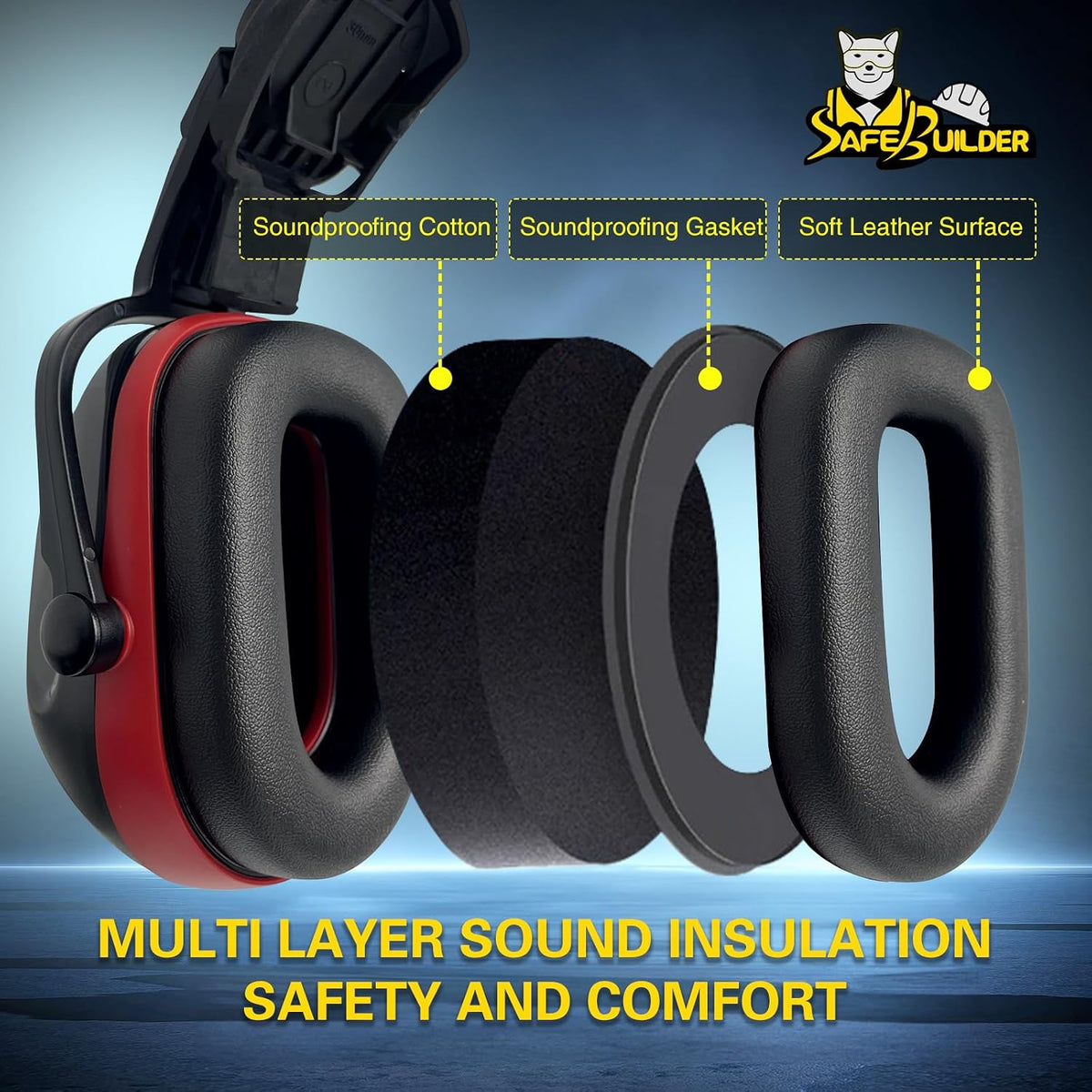 30dB Ear Muffs Hard Hats Type Safety Earmuffs For Safety Helmet Hearing Protection Earmuffs ANSI S3.19