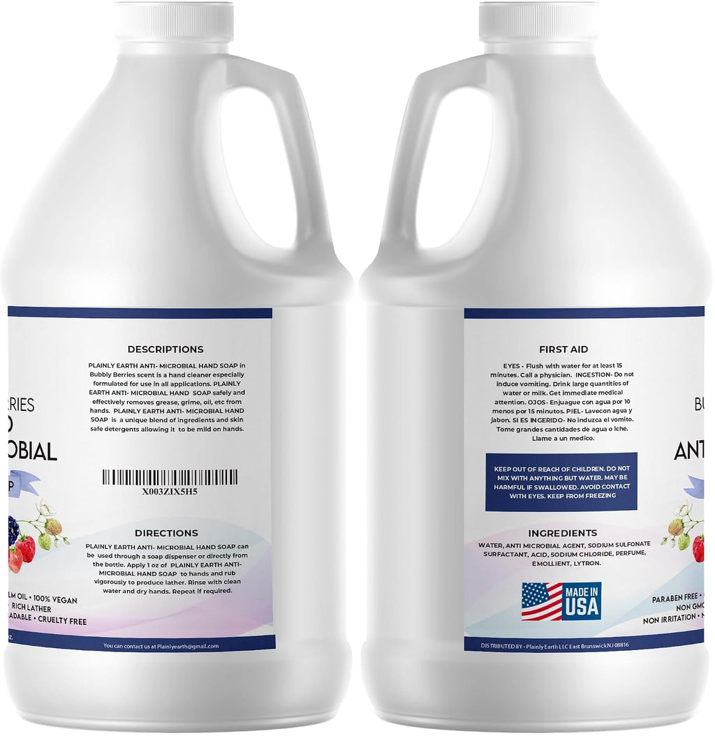 Deep Cleansing Hand Soap, 64 oz Bulk Refill - Bubbly Berries Scent - Gentle, Moisturizing Liquid Hand Soap for