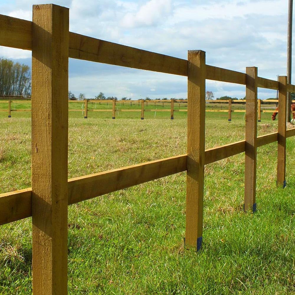 MTB 4"x3.5" 4PCS U Shape Fence Post Holder Black Powder Coated,Ground Spike Post Anchor Metal Concrete Post Anchor