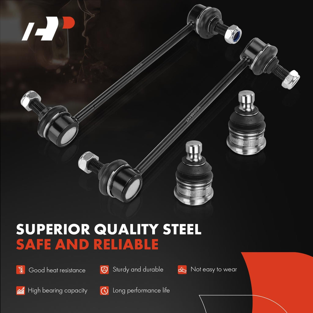 A-Premium 4Pcs Front Suspension Kit, Sway Bar Links, Lower Ball Joint