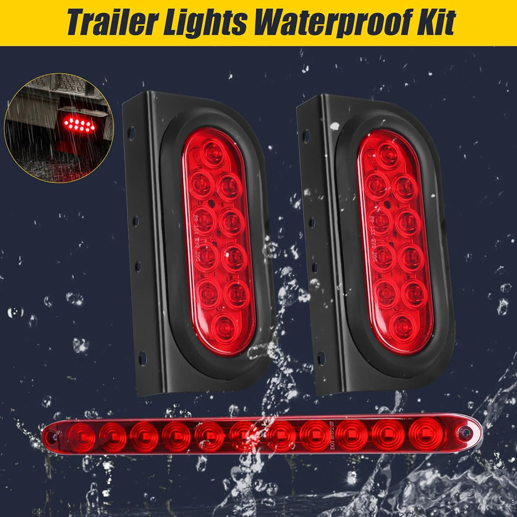 6" Oval LED Trailer Lights Kit with Mounting Bracket