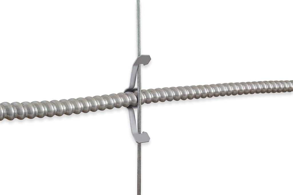 Prime Cable Management Conduit Cable Support Clip to Ceiling Wire, Threaded Rod & Flanges. Heavy Duty Spring Steel Clip / 100 Pack
