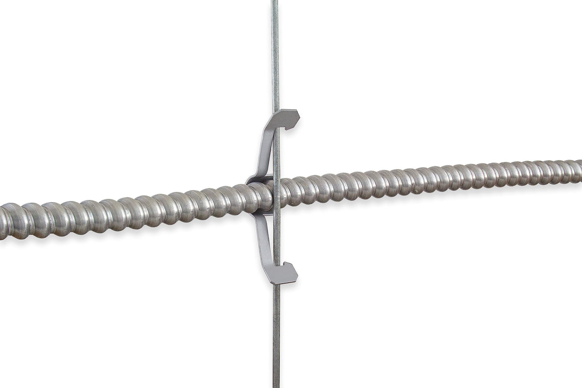 Prime Cable Management Conduit Cable Support Clip to Ceiling Wire, Threaded Rod & Flanges. Heavy Duty Spring Steel Clip / 100 Pack