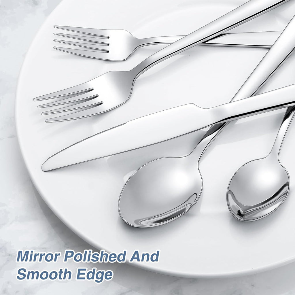 60 Piece Silverware Set, Stainless Steel Flatware Set for 12