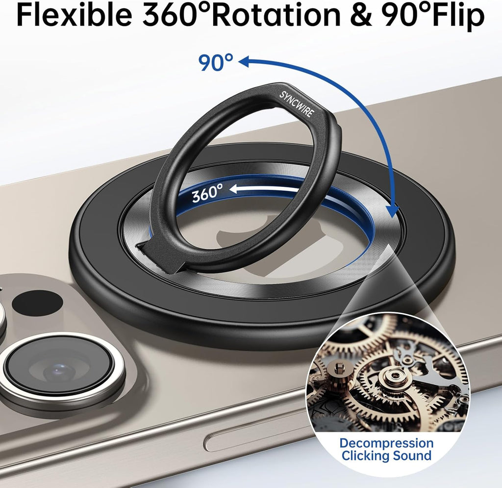 for MagSafe Phone Grip, Magnetic Phone Ring Holder Stand Kickstand | 360° Rotation, Double-Sided Magnet, Cell Phone