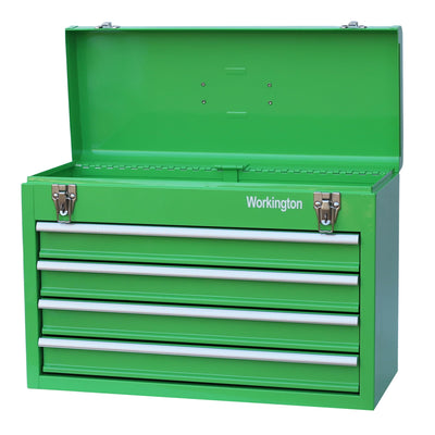 Portable Metal Tool Chest with 4 Drawers, 20" 4-Drawer Tool Chest Cabinet with Ball Bearing Drawer Slides, Steel Tool