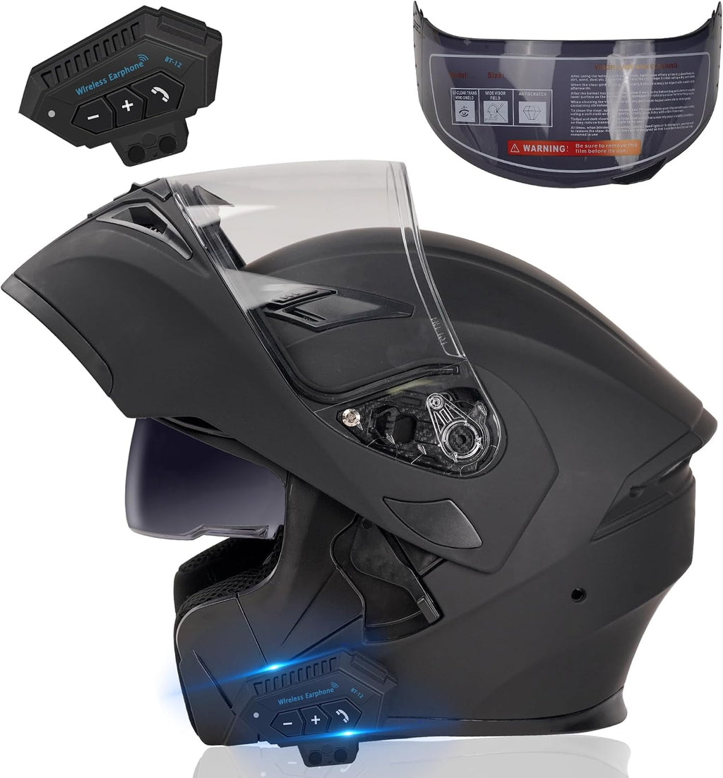 Bluetooth Motorcycle Helmet,Modular Motorcycle Helmet with Bluetooth,DOT Approved Dual Visor Full Face Flip up