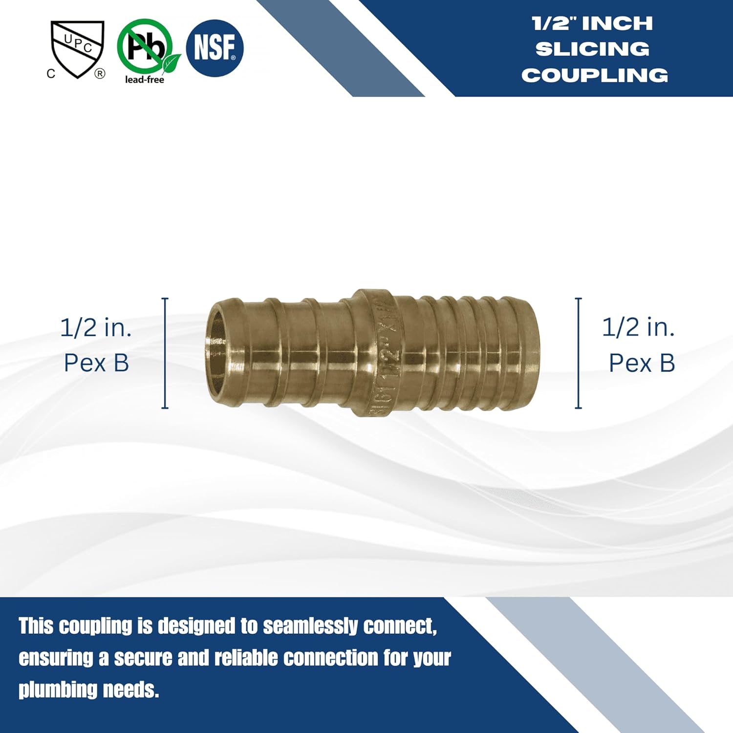 1/2 Inch Pex x 1/2 Inch PB (polybutylene) Slicing coupling with ring, Repair Kit, 30-2-3=10XX, 10 Pieces