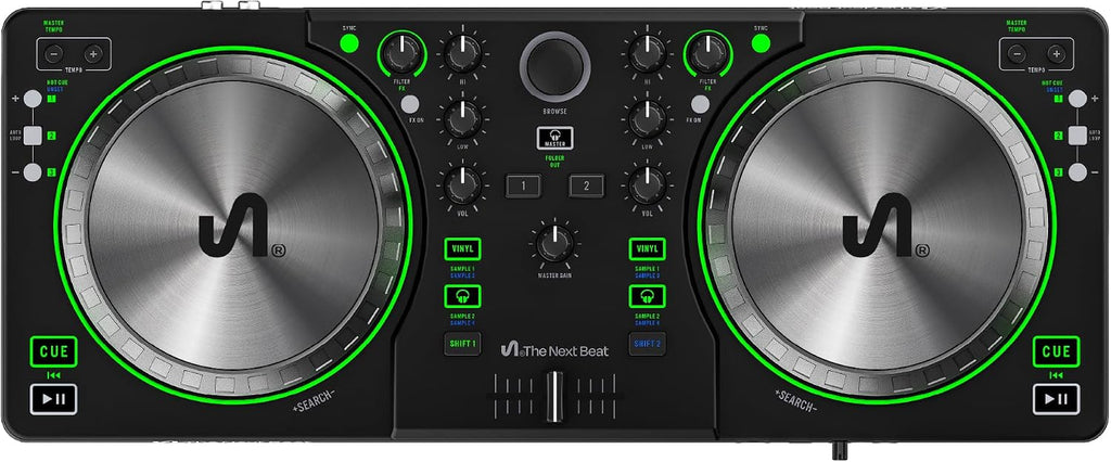 by Tiesto DJ Controller, SX1 Portable Control Deck with Audio Mixer, Beat Match, USB, & Dual Headphone Output - DJ