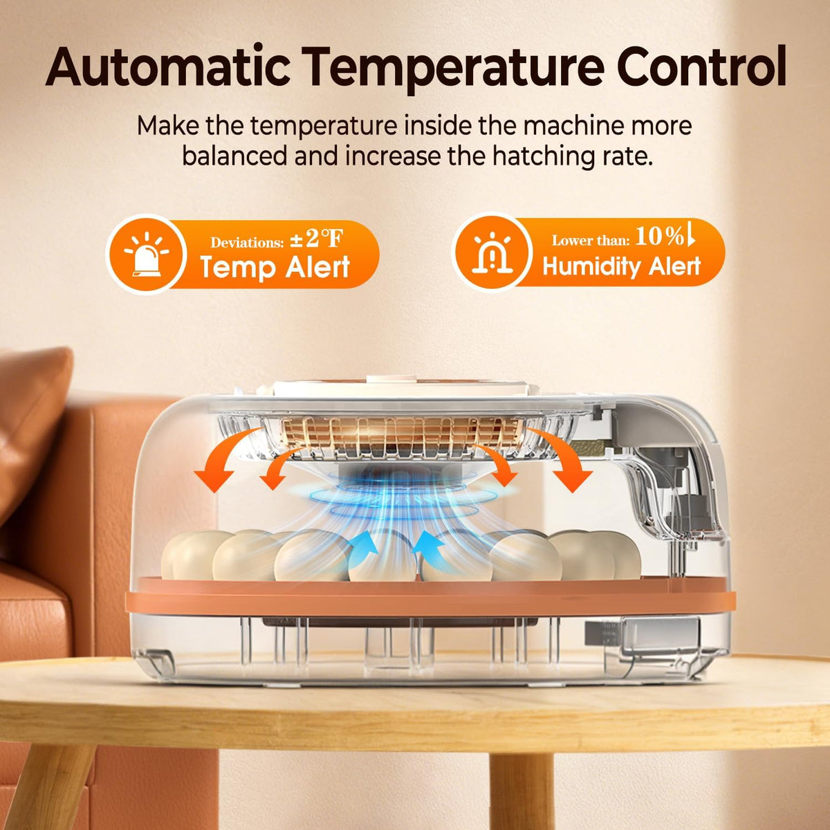 Incubators for Hatching Eggs with Smart Voice Assistant, 26 Eggs Incubator with Automatic Egg Turner and Humidity