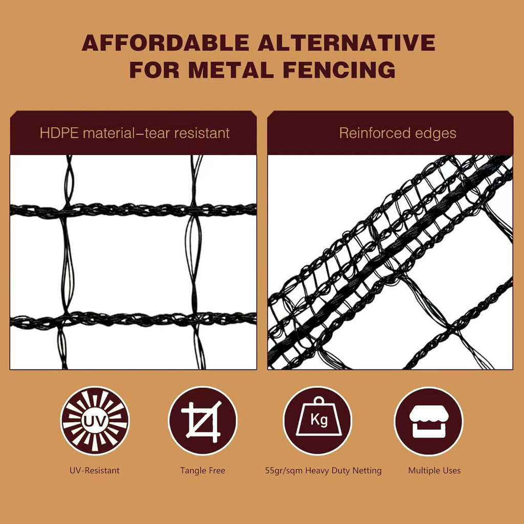 Plastic Mesh Fence Deer Fencing 4x25ft,Reinforced Edges,55gsm Heavy Duty Temporary Fence,Ideal for Garden