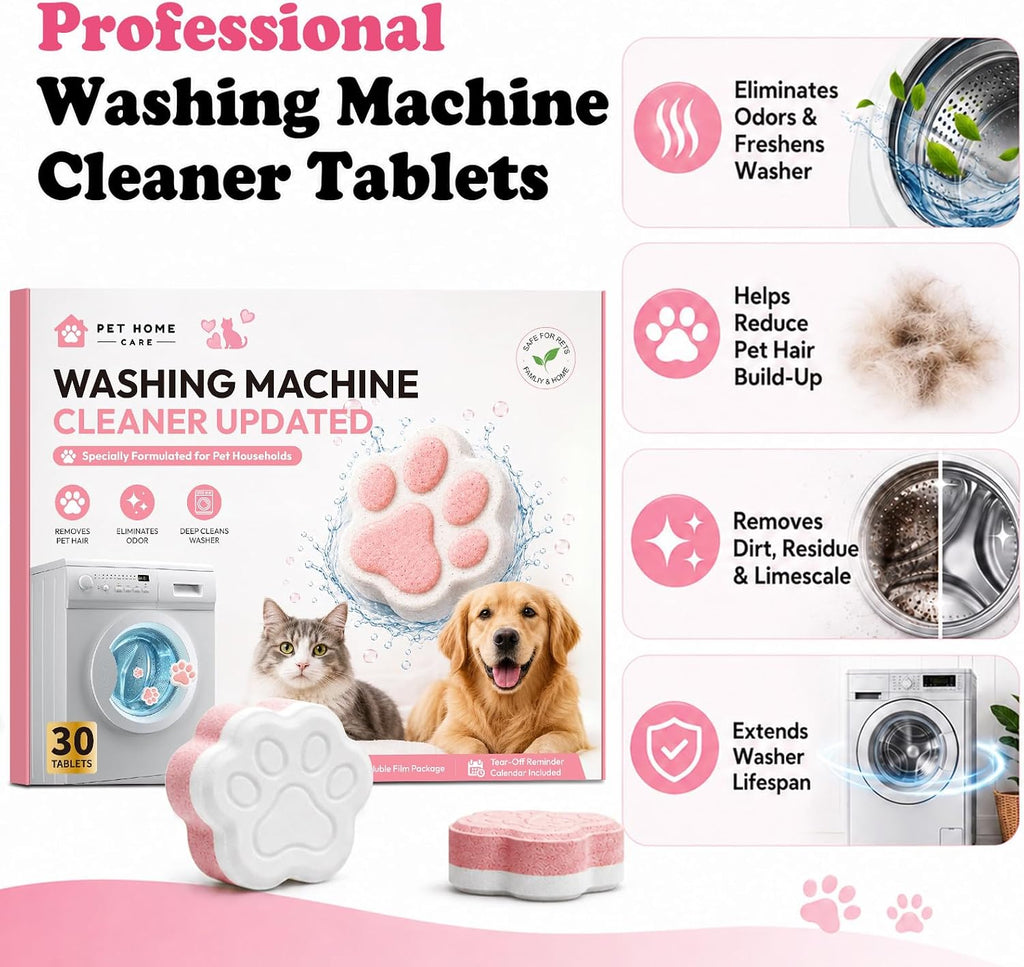 Washing Machine Cleaner Tablets, 30 Pack, Rose