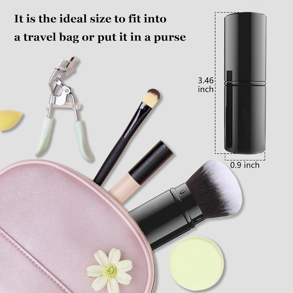 Retractable Kabuki Brush, Travel Powder Face Makeup Brushes