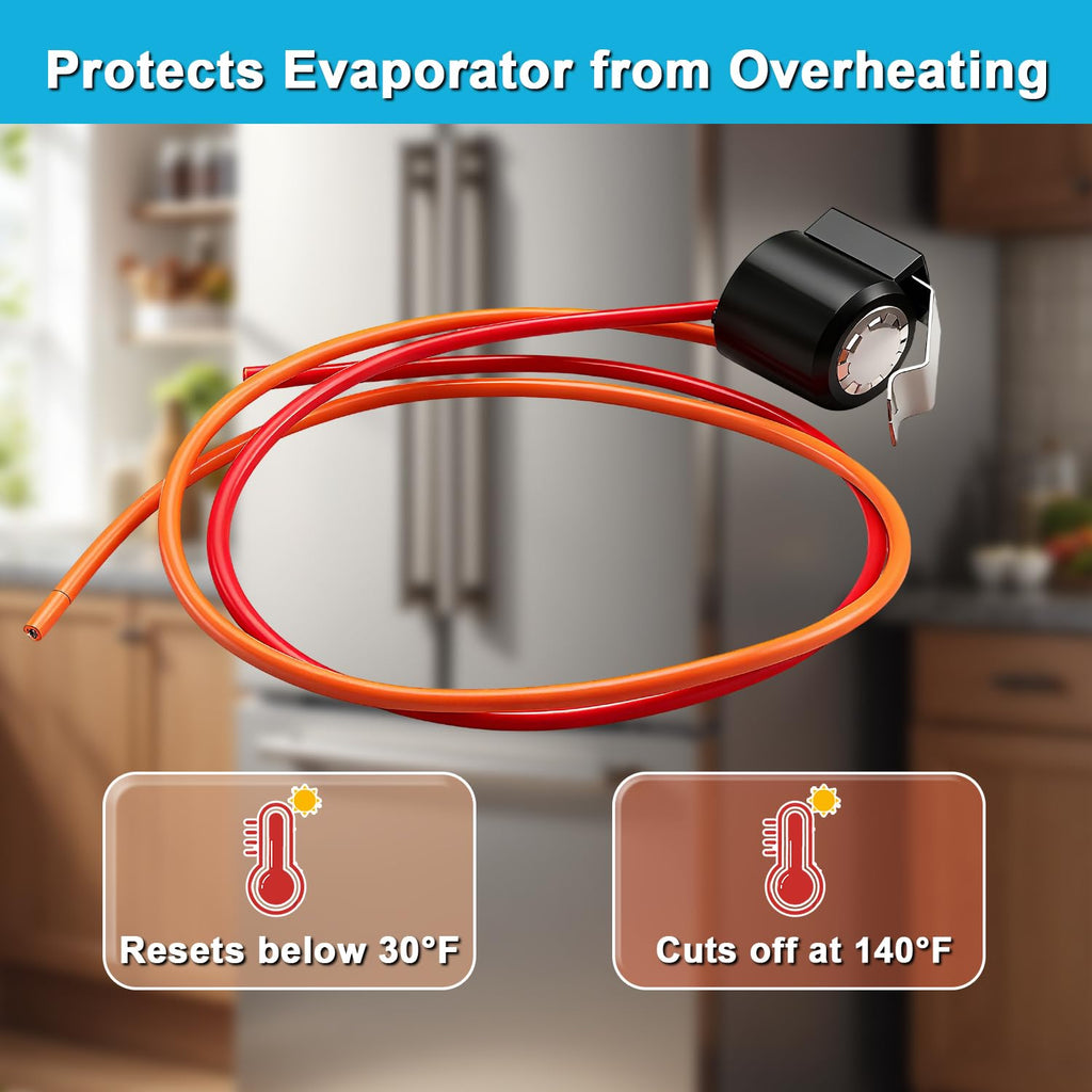 Refrigerator Freezer Defrost Thermostat Compatible with GE Refrigerators Replace#: WR50X10108 WR50X10109 AP5712605 3033062 PS8688283