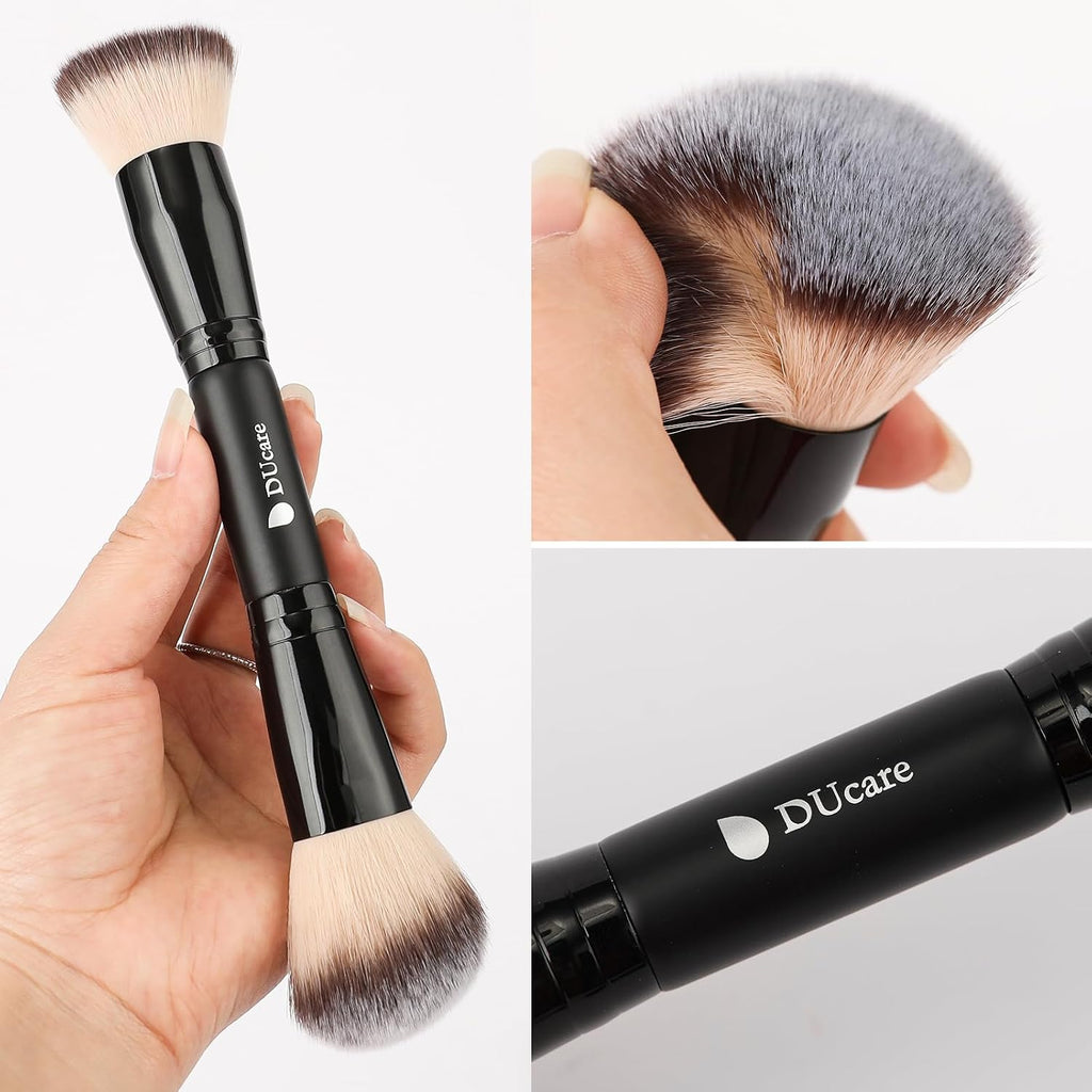 Foundation Brush Contour Bronzer Makeup Brush Double Ended Sculpting Brush for Blending Liquid Powder Concealer Cream
