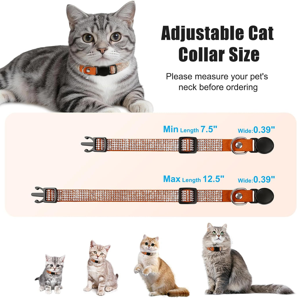 Rhinestone Cat Collar Breakaway (Orange)