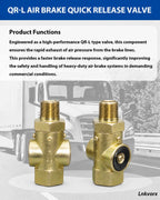 2 Pack 800333 QR-L Quick Release Valve, 1/2 in NPT, Compatible with Bendix