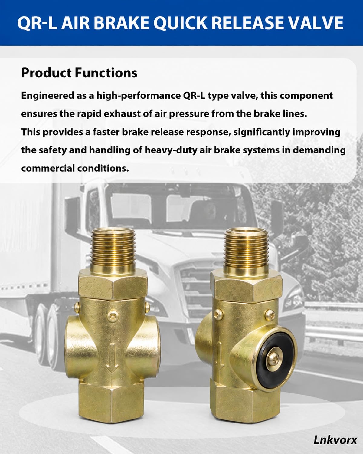 2 Pack 800333 QR-L Quick Release Valve, 1/2 in NPT, Compatible with Bendix