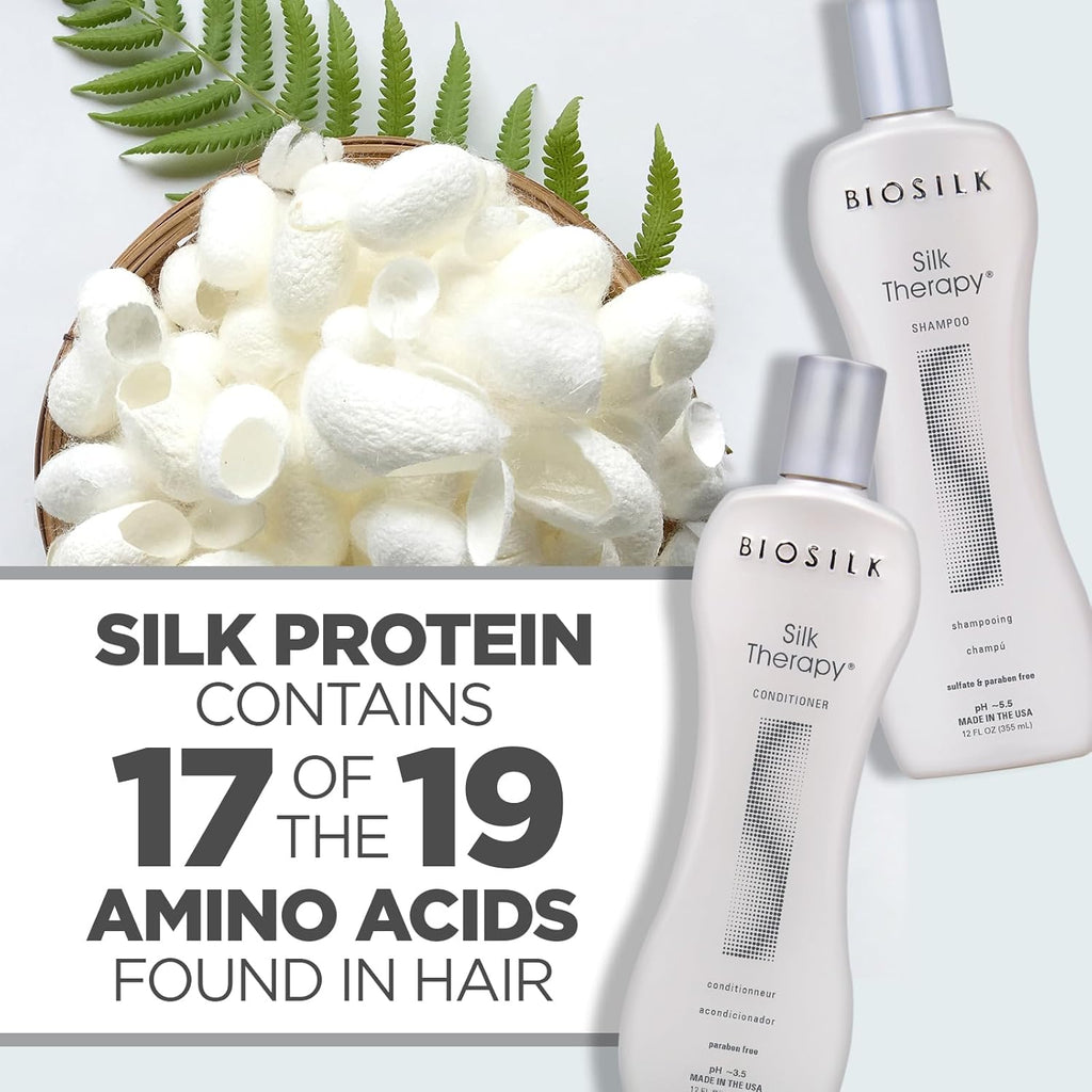 Silk Therapy Duo Set, Shampoo & Conditioner for Gentle Cleansing, Moisturizing & Shiny Hair, Smooth, Replenished