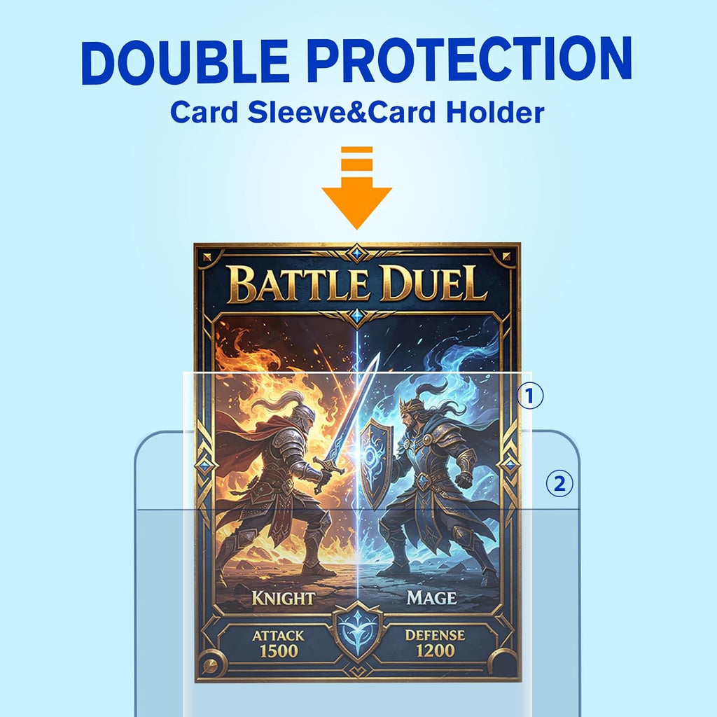 50ct Semi Rigid Card Holders & Sleeves - Trading Card Savers for Grading | Semi rigid Card Holder Protect Sleeves for