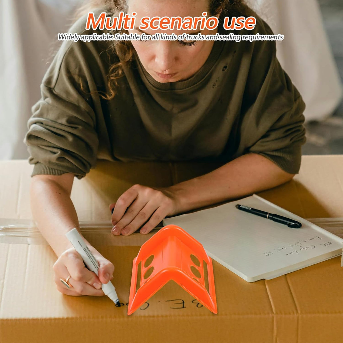 Orange Plastic Truck Corner Guard for Cargo Straps and Freight Packaging