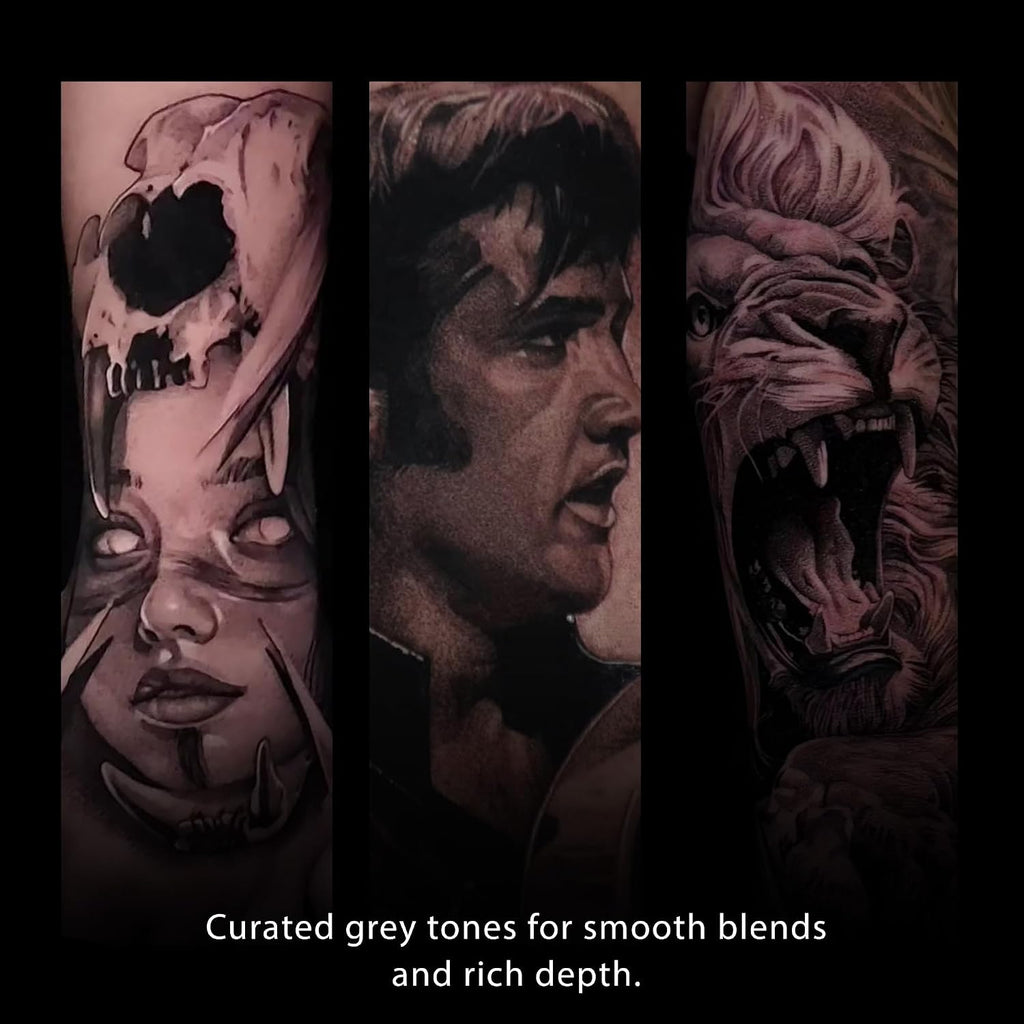 Greywash Tattoo Ink Set 2oz – Premium Professional-Grade Signature Greywash Shades for Smooth, Vegen Friendly