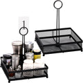 2 Pack Metal Condiment Caddy, Square Table Caddy with Number Holder