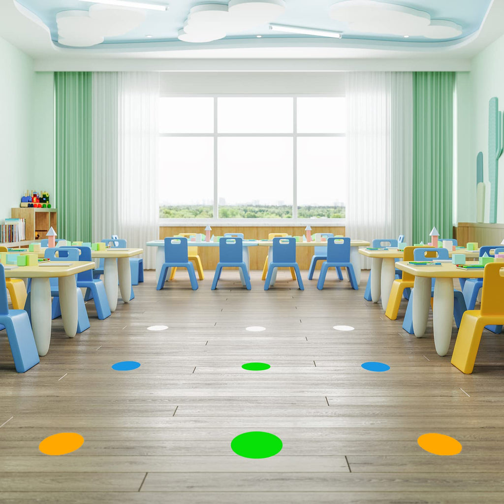 Orange Dot Shaped Floor Marking Tape 3.5 Inch Vinyl Sticker 200 PCS