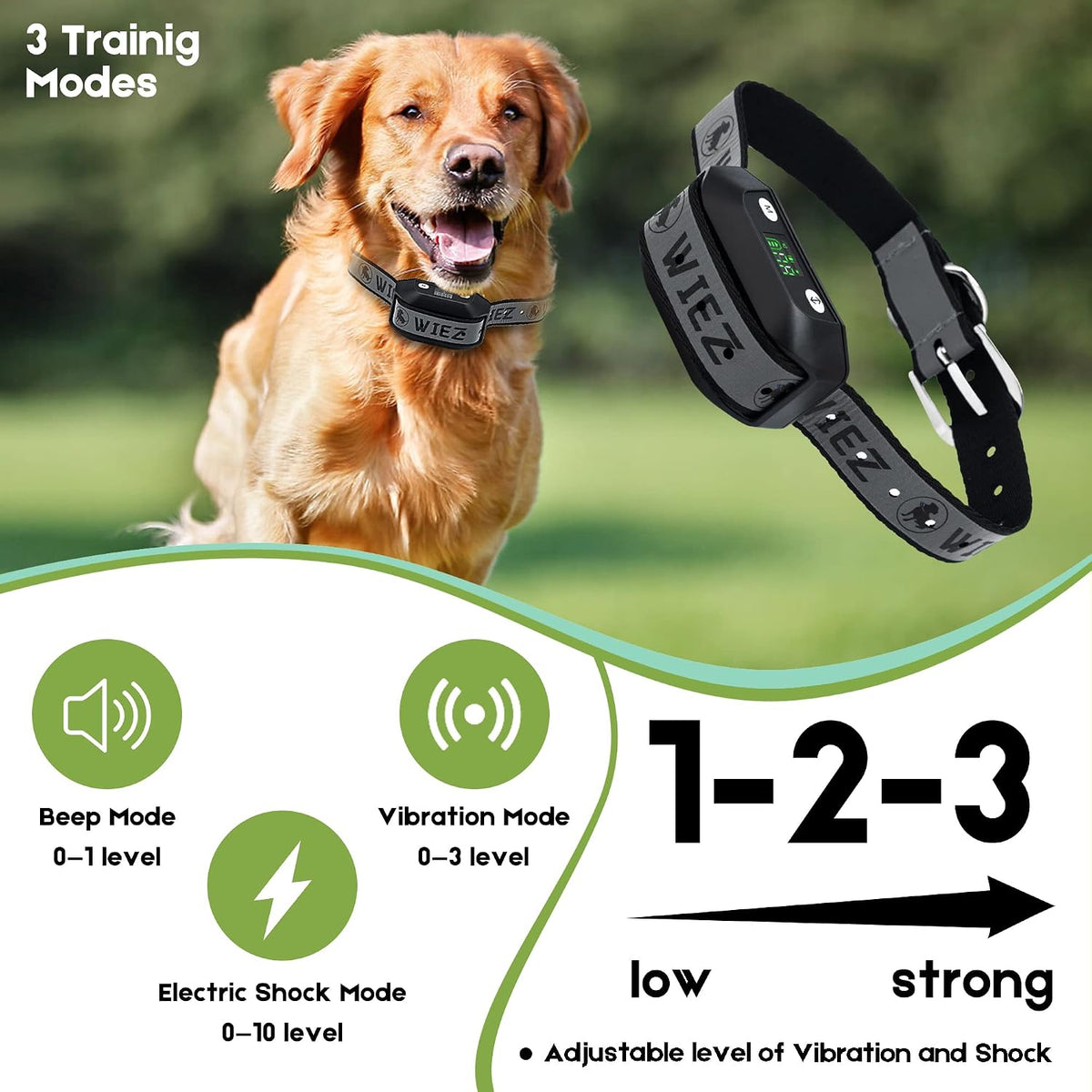 GPS Wireless Dog Fence, Electric Dog Fence for Outdoor, Range 65-3281ft, Adjustable Warning Strength, Rechargeable