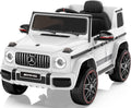12V 7AH Licensed Mercedes-Benz G63 Electric Car for Kids, White | Parent remote control ride on car for toddlers with