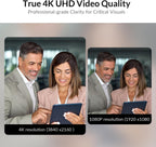 All-in-One Conference System: 4K Dual Lens Webcam + Bluetooth Speakerphone | AI Framing & Presenter Tracking PTZ