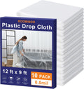Plastic Drop Cloths 12 x 9 ft 10 Pack Plastic Sheeting