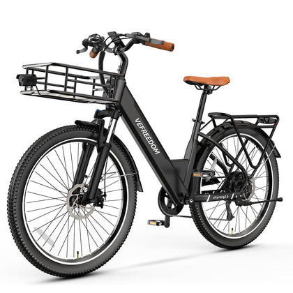 Cityrang 2.0 Electric Bike for Adults 1000W Peak Motor Black Front Basket