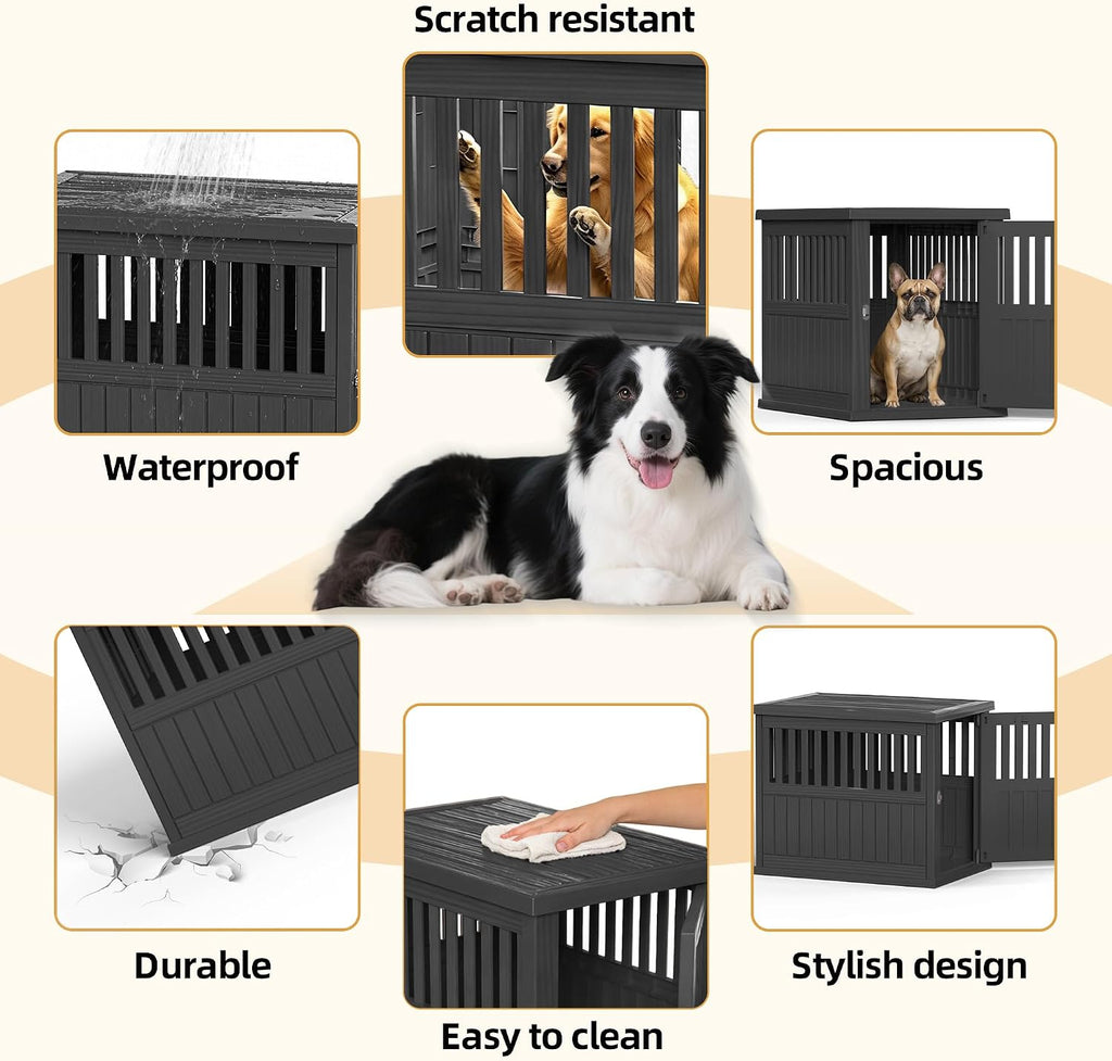 30 Inch Small Dog Crate Furniture, Black
